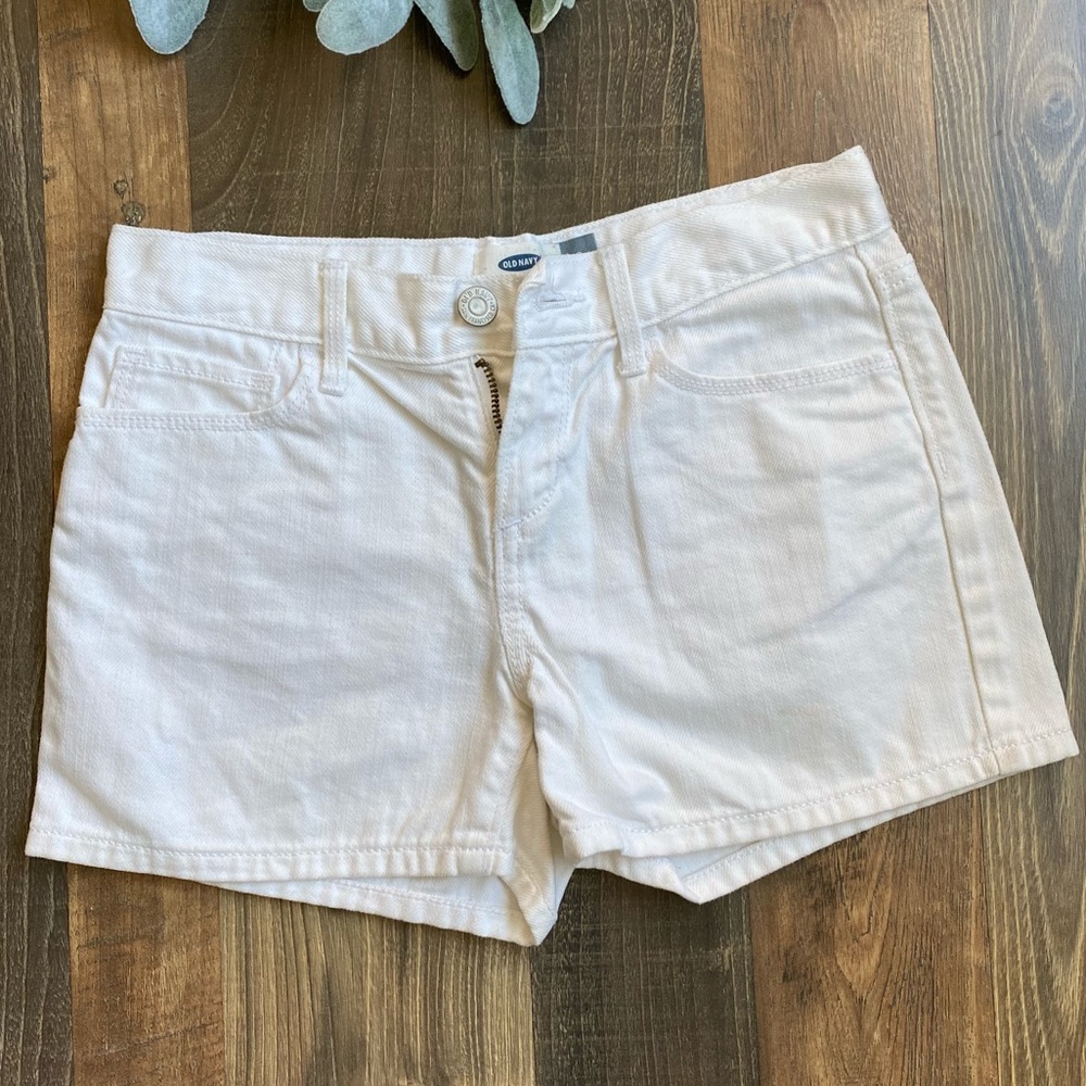 Old navy white jean shorts girls size 10